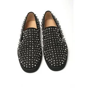 Christian Louboutin Black/Crystal Sv Version Roller 1c1s Flat Shoes Christian Louboutin Black/Crystal Sv Version Roller 1c1s  main image 3